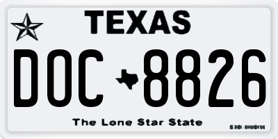 TX license plate DOC8826