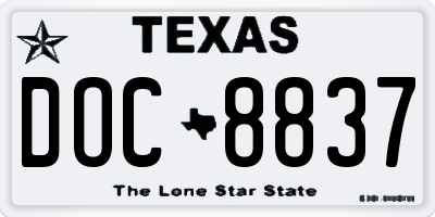 TX license plate DOC8837