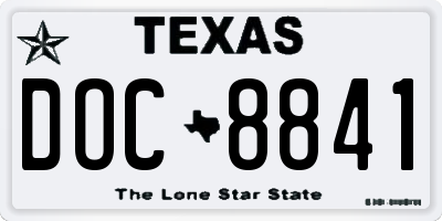 TX license plate DOC8841