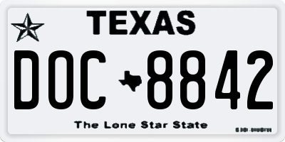 TX license plate DOC8842