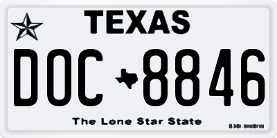 TX license plate DOC8846