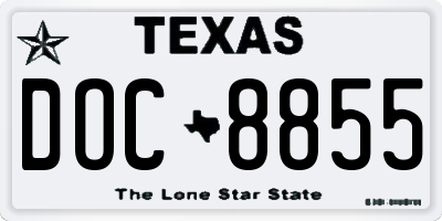 TX license plate DOC8855