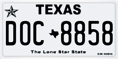 TX license plate DOC8858