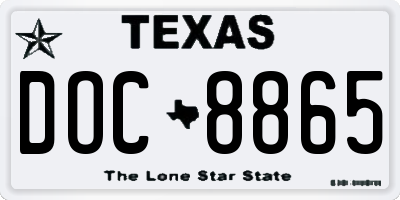 TX license plate DOC8865