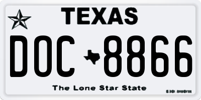TX license plate DOC8866