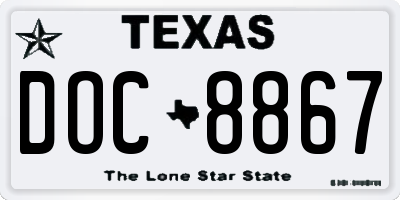 TX license plate DOC8867