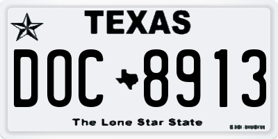 TX license plate DOC8913