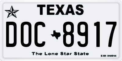 TX license plate DOC8917