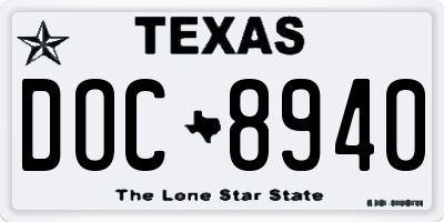 TX license plate DOC8940