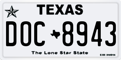 TX license plate DOC8943