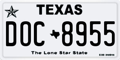 TX license plate DOC8955