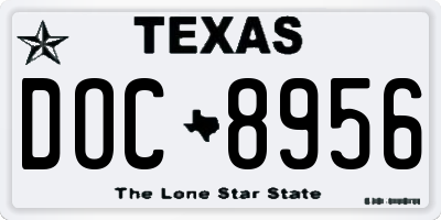 TX license plate DOC8956