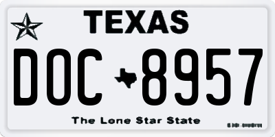 TX license plate DOC8957