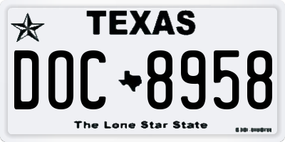 TX license plate DOC8958