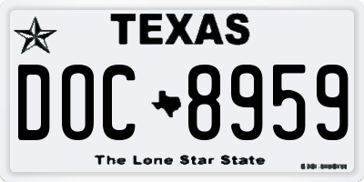 TX license plate DOC8959