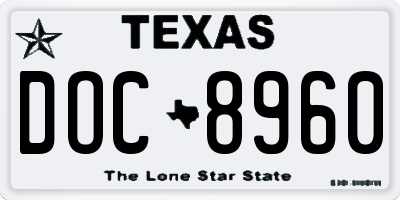 TX license plate DOC8960