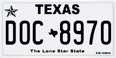 TX license plate DOC8970