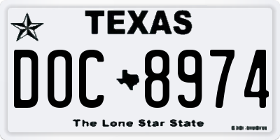 TX license plate DOC8974