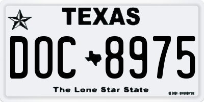 TX license plate DOC8975