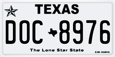 TX license plate DOC8976