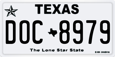 TX license plate DOC8979
