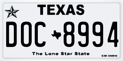 TX license plate DOC8994