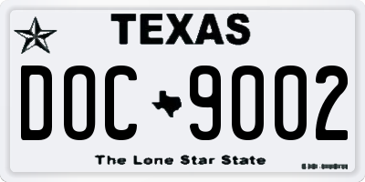 TX license plate DOC9002