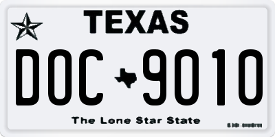 TX license plate DOC9010