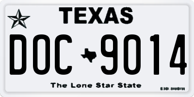 TX license plate DOC9014