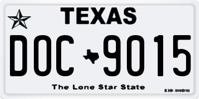 TX license plate DOC9015