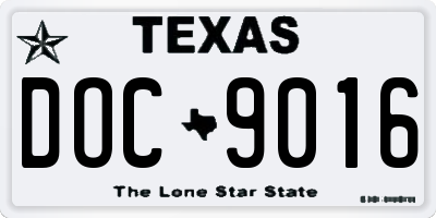 TX license plate DOC9016