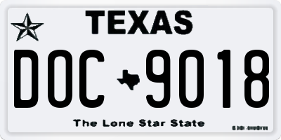TX license plate DOC9018
