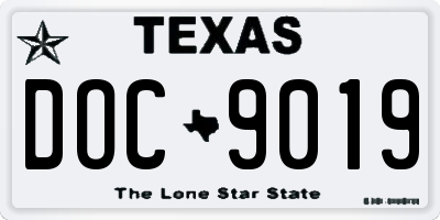 TX license plate DOC9019