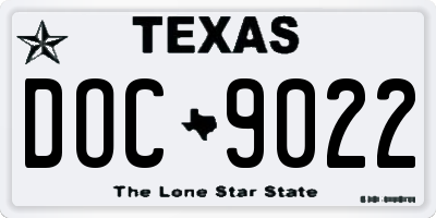 TX license plate DOC9022