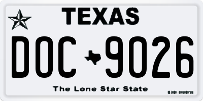 TX license plate DOC9026