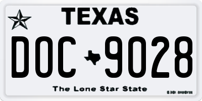 TX license plate DOC9028