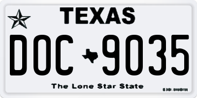 TX license plate DOC9035