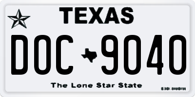 TX license plate DOC9040