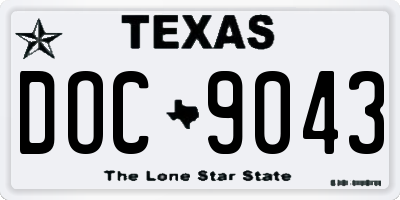TX license plate DOC9043