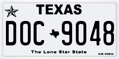 TX license plate DOC9048