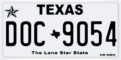 TX license plate DOC9054