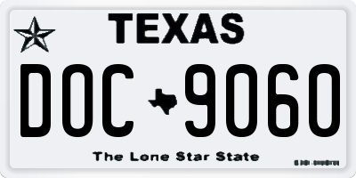 TX license plate DOC9060