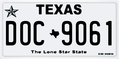 TX license plate DOC9061