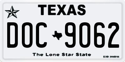 TX license plate DOC9062