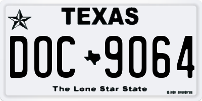 TX license plate DOC9064