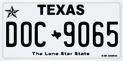 TX license plate DOC9065