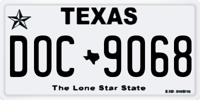 TX license plate DOC9068