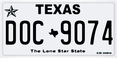 TX license plate DOC9074