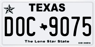 TX license plate DOC9075