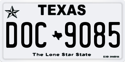 TX license plate DOC9085
